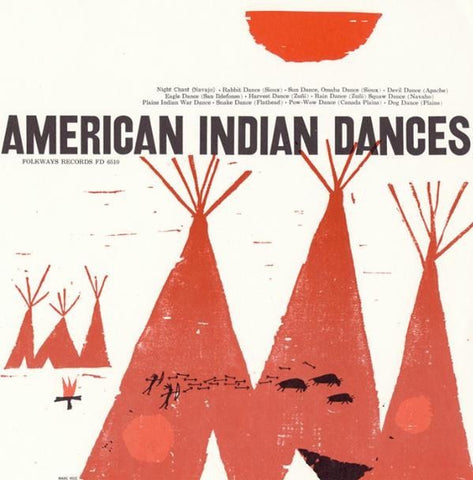 Various ‎– American Indian Dances - VG Lp Record 1959 Folkways USA Vinyl - Wold / Folk / Aboriginal