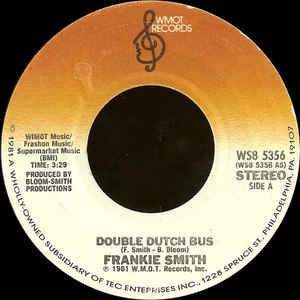 Frankie Smith ‎– Double Dutch Bus / Double Dutch - VG+ 7" Single 45RPM Promo 1981 WMOT Records USA - Funk / Soul