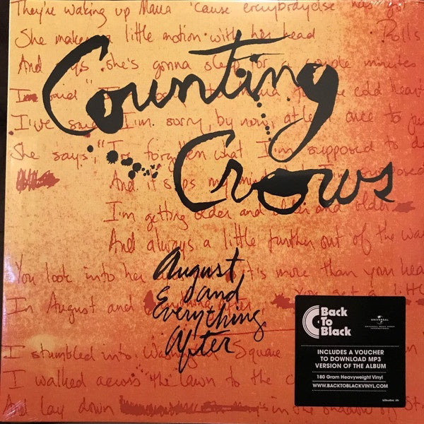 Counting Crows - August and Everything After (1993) - Mint- 2 LP Record 2017 Geffen Europe Import 180 gram Vinyl - Alternative Rock - Shuga Records