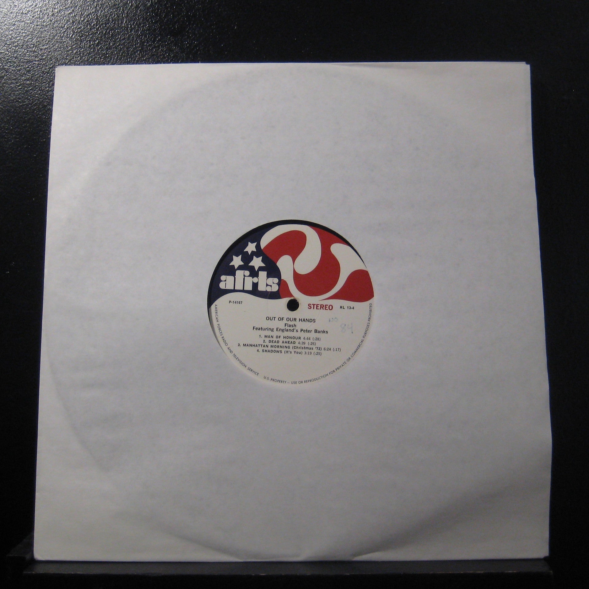 Flash Featuring England's Peter Banks / Captain Beyond - Our Of Our Hands / Sufficiently Breathless - VG+ LP Record 1973 AFRTS Military USA Vinyl - Rock - Shuga Records