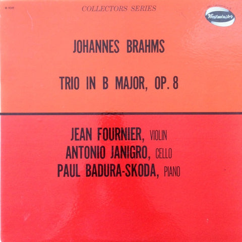 Antonio Janigro / Jean Fournet / Paul Badura-Skoda - Brahms ‎– Trio In B Major, Op. 8 - VG+ Lp Record 1960 USA Mono Vinyl - Classical