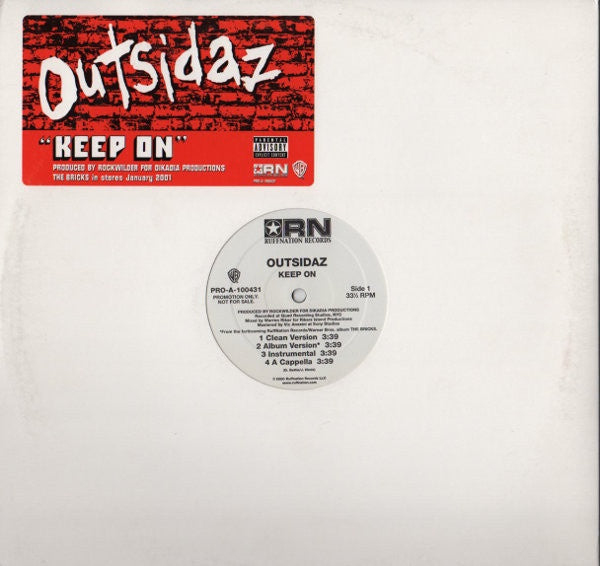 Outsidaz ‎- Keep On / Done In The Game - Mint- 12" Single Promo 2000 USA - Rap / Hip Hop
