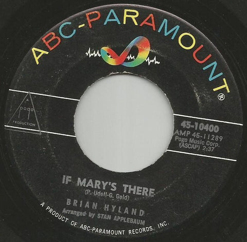 Brian Hyland ‎– If Mary's There / Remember Me - VG+ 45rpm 1963 USA ABC-Paramount - Rock / Pop