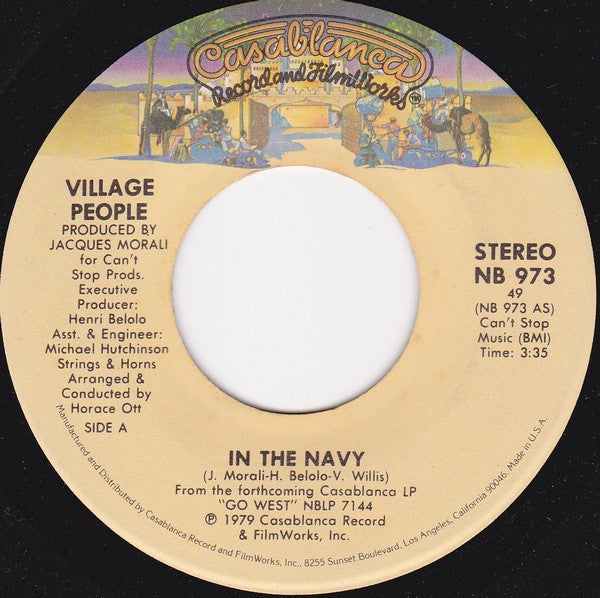 Village People ‎– In The Navy / Manhattan Woman - VG+ 45rpm 1979 USA Casablanca Records - Funk / Soul / Disco - Shuga Records