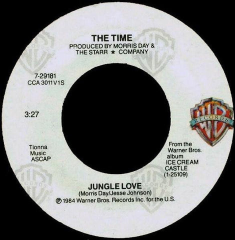 The Time ‎– Jungle Love/ Oh, Baby - VG+ 45rpm 1984 USA - Funk / Soul