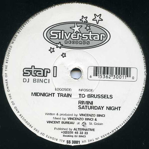 DJ Binci ‎– Star 1 - Mint 12" Single Record 1997 Silverstar Belgium Vinyl - House