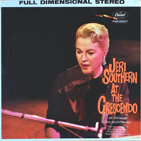 Jeri Southern ‎– Jeri Southern At The Crescendo - Mint- Lp Record 1960 Capitol USA Stereo Vinyl - Jazz / Vocal