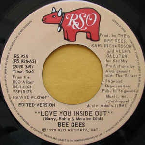 Bee Gees ‎– Love You Inside Out / I'm Satisfied VG+ - 7" Single 45RPM 1979 RSO Canada - Funk/Disco