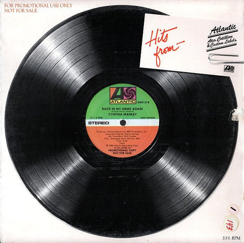 Cynthia Manley ‎- Back In My Arms Again - VG+12" Single 1982 USA - Funk / Soul / Disco