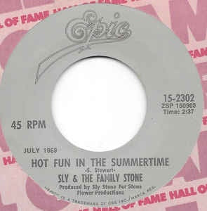 Sly & The Family Stone ‎– Hot Fun In The Summertime / M'Lady VG - 7" Single 45RPM 1982 Epic USA - Funk