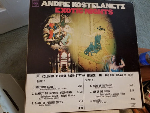 Andre Kostelanetz – Exotic Nights - Mint- Lp Record 1966 USA Mono (White Label Promo) Original Vinyl - Jazz