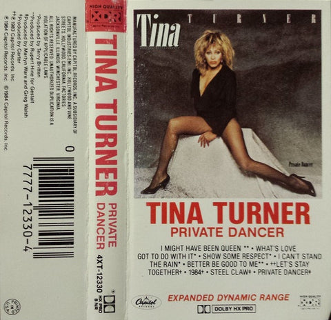 Tina Turner – Private Dancer - Used Cassette Tape Capitol 1984 USA - Electronic / Rock
