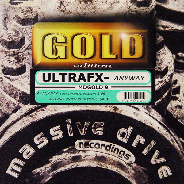 UltraFX ‎– Anyway - New 10" Single 1999 Netherlands Massive Drive Gold Vinyl - Trance - Shuga Records