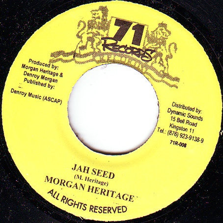 Morgan Heritage ‎– Jah Seed - VG+ 45rpm 2000 Jamaica 71 Records - Reggae / Roots - Shuga Records