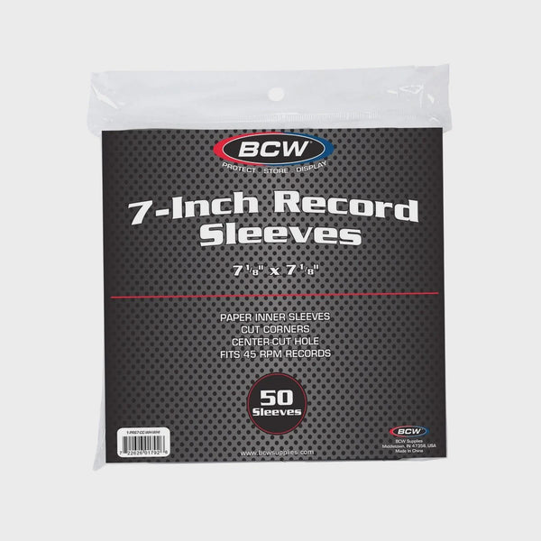50 Pack 7" Record Paper Inner Sleeves - Angle Cut Corners Die-cut hole - White - Shuga Records