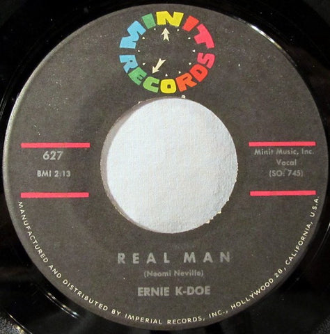 Ernie K-Doe - Real Man / Te-Ta-Te-Ta-Ta - VG- 7" Single 45RPM 1961 Minit Mono USA - Blues