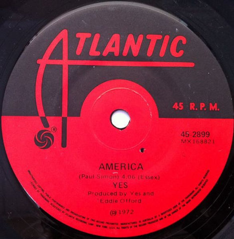 Yes ‎– America / Total Mass Retain - VG+ 45rpm 1972 USA - Rock / Prog Rock / Classic