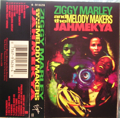 Ziggy Marley And The Melody Makers ‎– Jahmekya - Used Cassette Tape 1991 Virgin USA - Reggae