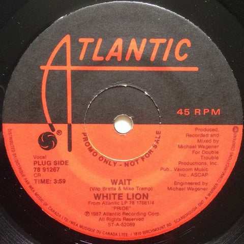 White Lion ‎– Wait / Don't Give Up - VG+ 45rpm 1987 USA - Rock