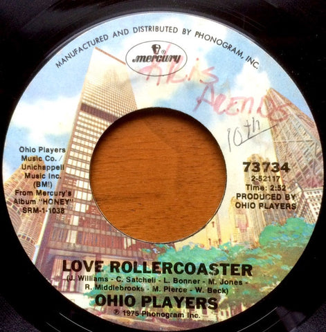 Ohio Players ‎– Love Rollercoaster / It's All Over - VG+ 7" Single 45rpm Mercury US - Funk / Soul / Disco