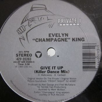 Evelyn "Champagne" King - Give It Up VG+ - 12" Single 1985 Private I USA - Disco