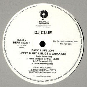 DJ Clue - Back 2 Life 2001 Mint- - 12" Single 2000 Roc-A-Fella USA White Label Promo - Hip Hop