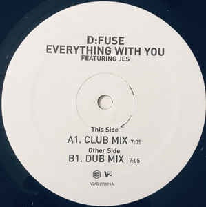 D:Fuse ‎– Everything With You - VG+ 12" Single White Label Promo Record 2003 v2 Vinyl - Tech House