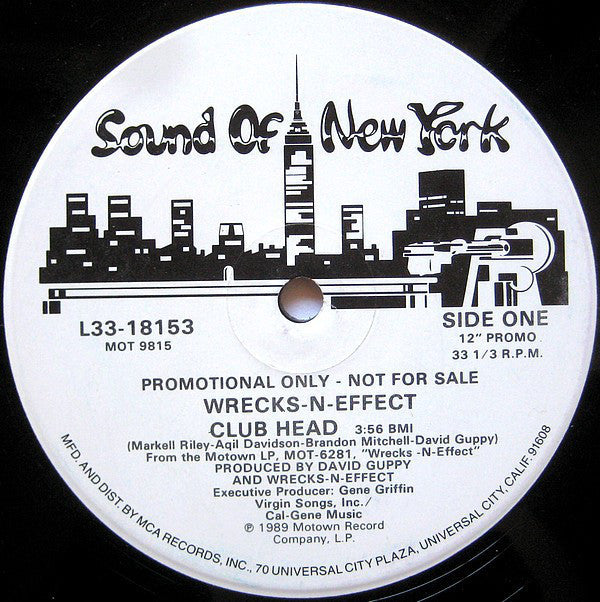 Wrecks-N-Effect - Club Head VG+ - 12" Single 1989 Sound Of New York USA - Hip Hop