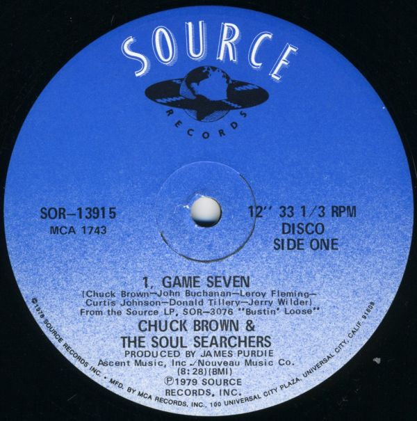 Chuck Brown And The Soul Searchers ‎– Game Seven / If It Ain't Funky VG 12" Single 1979 Source USA - Funk - Shuga Records