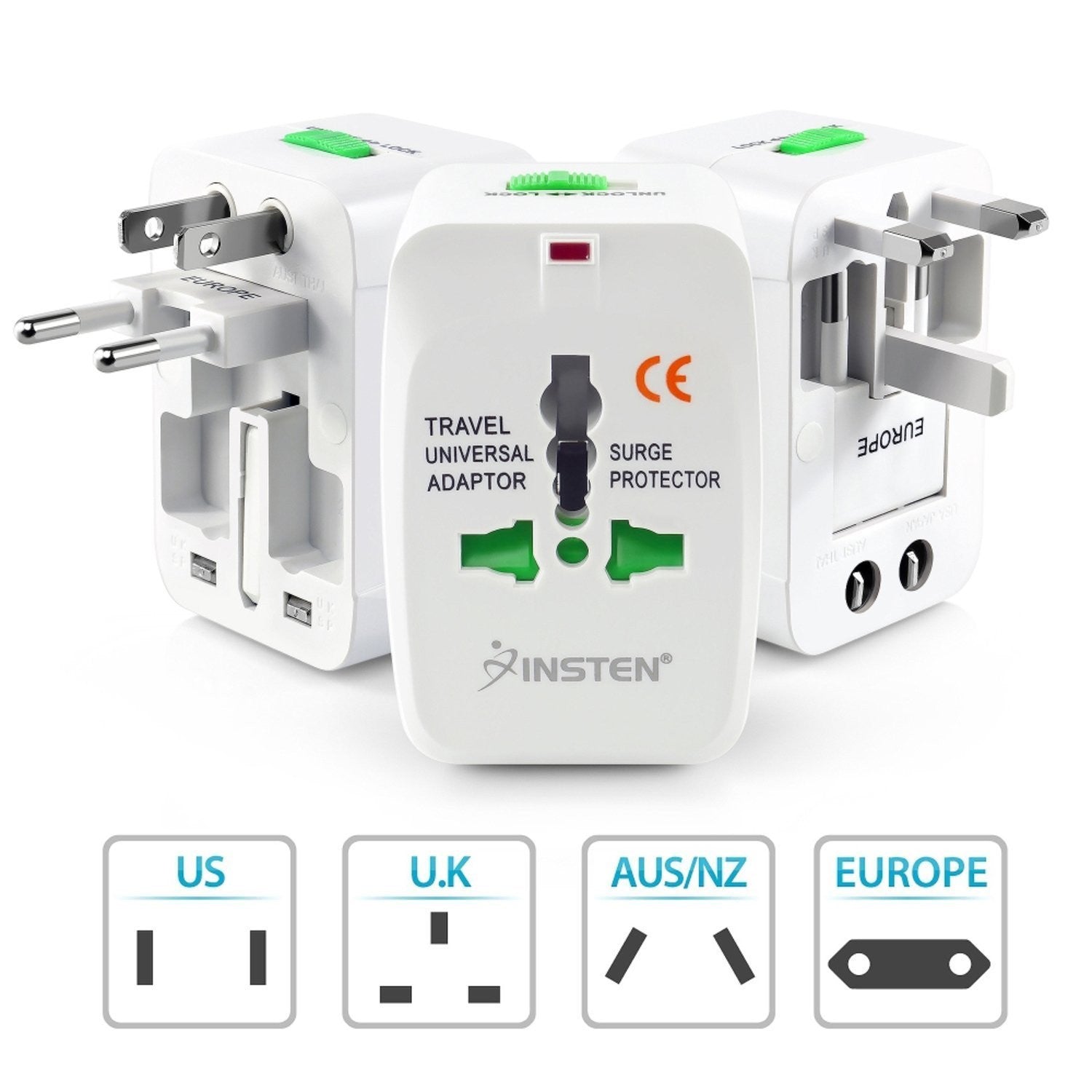 NEW - Universal World Wide Travel Charger Adapter Plug, White - Shuga Records