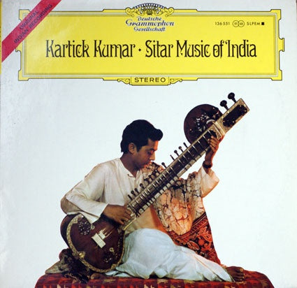 Kartick Kumar ‎– Sitar Music Of India - VG+ Lp Record 1968 Stereo German Import - Indian Classical
