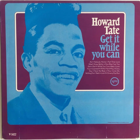 Howard Tate ‎– Get It While You Can - VG+ Lp Record 1967 Verve USA Mono Original Vinyl - Soul / Funk
