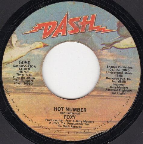 Foxy ‎- Hot Number - VG+ 7" Single 45 RPM 1979 USA - Funk / Soul / Disco