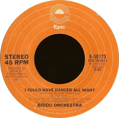 Biddu Orchestra ‎– I Could Have Danced All Night / Jump For Joy - VG+ 7" Single 45 rpm 1975 Epic USA - Disco
