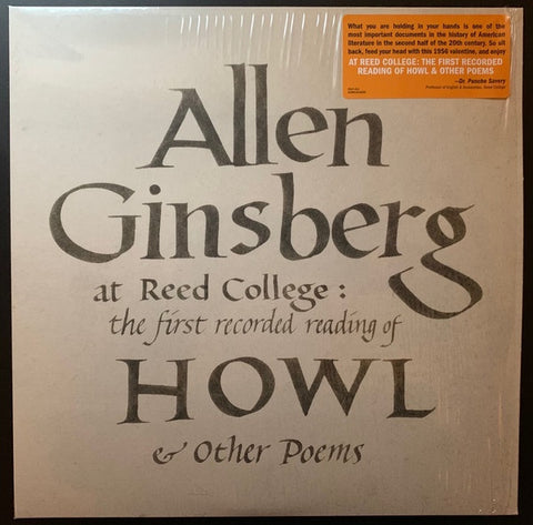 Allen Ginsberg ‎– Allen Ginsberg At Reed College: The First Recorded Reading Of Howl & Other Poems (1956) - New LP Record 2021 Omnivore USA Vinyl - Poetry