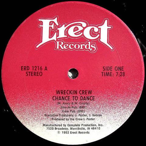 Wreckin Crew ‎– Chance To Dance - VG- 12" Single 1982 USA - Disco