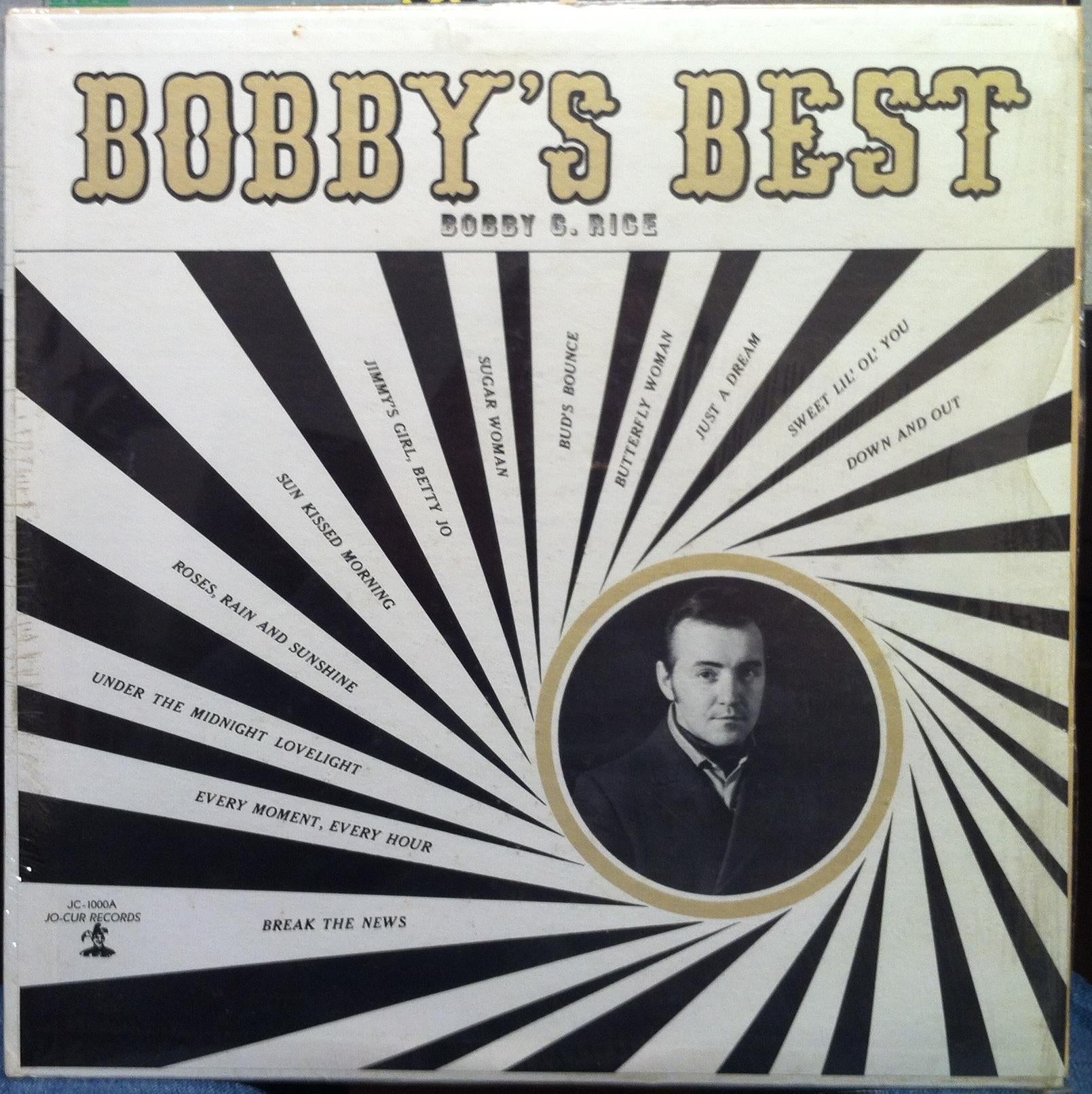 BOBBY G. RICE bobby's best LP Vinyl VG+ Private WI Country Rock Jo-Cur Records