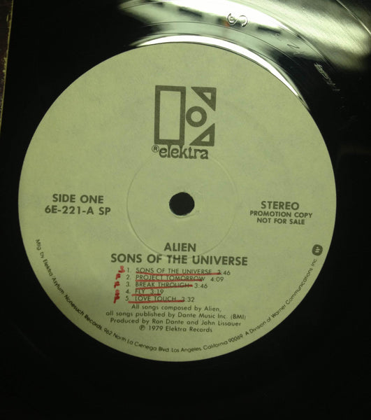 Alien - Sons Of The Universe LP VG+ 6E 221 Vinyl 1979 Record White Promo - Shuga Records