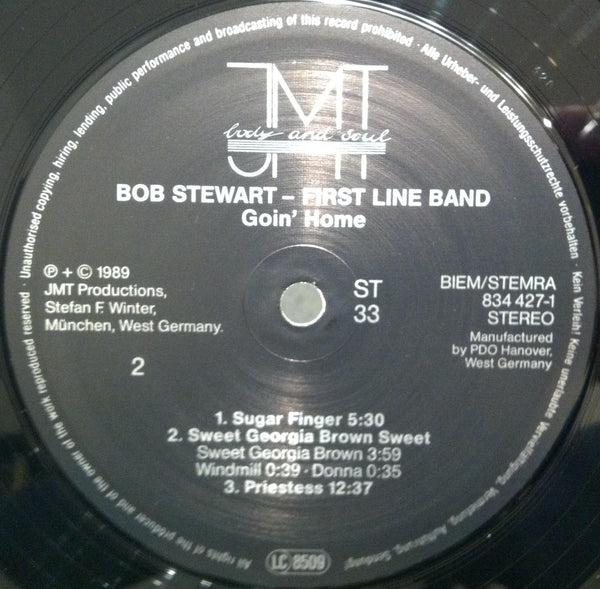 Bob Stewart & First Line Band - Goin' Home - VG+ LP Record 1989 JMT Germany Vinyl - Avant-Garde Jazz - Shuga Records