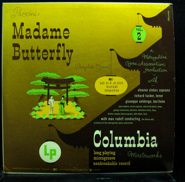 MAX RUDOLF puccini madame butterfly vol. 2 LP VG+ ML 4223 Mono Steinweiss Art - Shuga Records