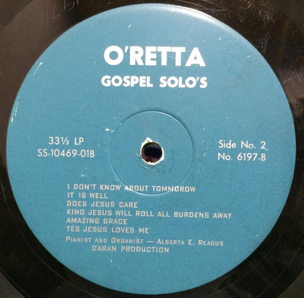 Alberta Readus - Sacred Serenity LP VG O'retta Private 60's Chicago Organ Gospel - Shuga Records