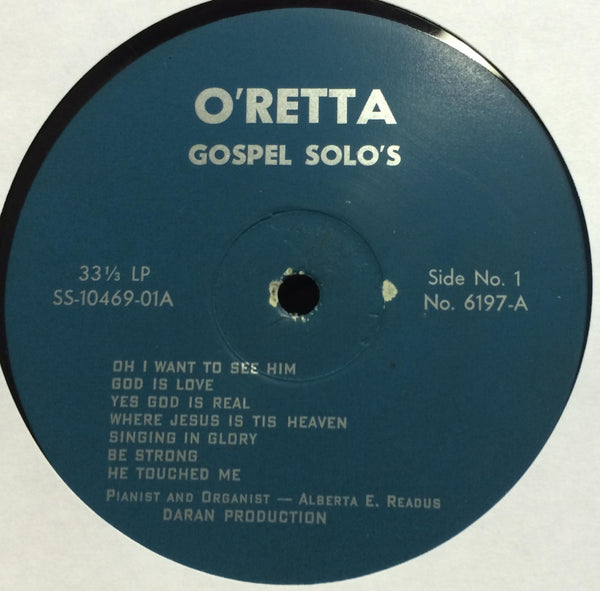 Alberta Readus - Sacred Serenity LP VG O'retta Private 60's Chicago Organ Gospel - Shuga Records