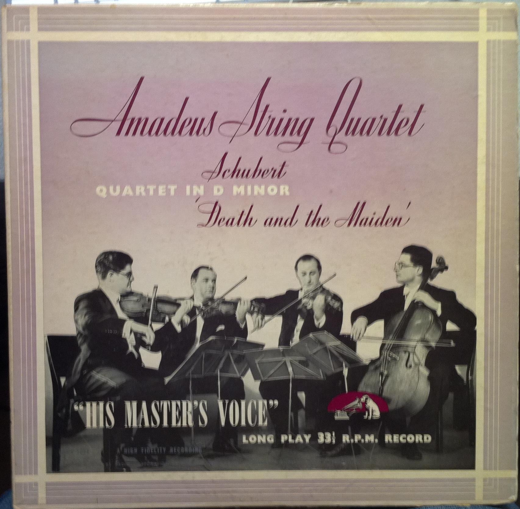 Amadeus Quartet - Schubert Death & Maiden LP VG+ LHMV 1058 Vinyl 1954 Record - Shuga Records