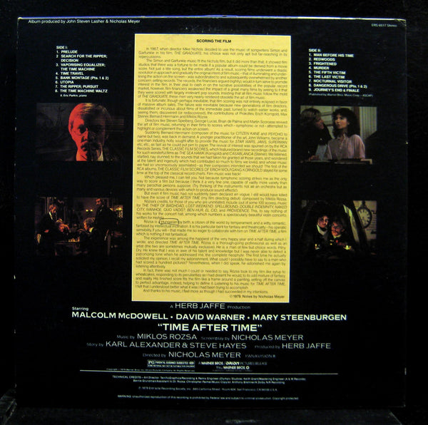 Soundtrack - Time After Time LP Mint- ERS 6517 Vinyl 1979 Record - Shuga Records