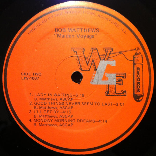 BOB MATTHEWS maiden voyage LP VG+ Private 70s WI Psych Acid Rock Rare w/Insert - Shuga Records