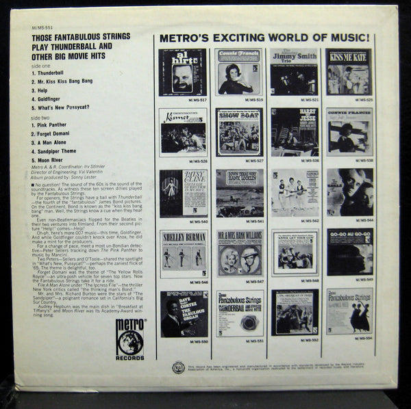 Those Fantabulous Strings - Thunderball LP VG+ M-551 Mono Vinyl 1966 Record - Shuga Records