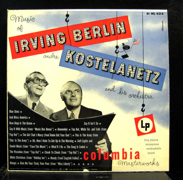 ANDRE KOSTELANETZ music of irving berlin LP VG ML4314 Vinyl Alex Steinweiss - Shuga Records