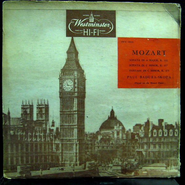 Paul Badura-Skoda - Mozart Piano Sonatas LP VG WN 18028 Westminster Mono - Shuga Records