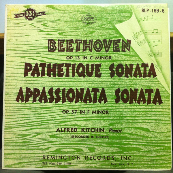 ALFRED  KITCHIN beethoven pathetique sonata LP VG RLP-199-6 Remington US 50s - Shuga Records