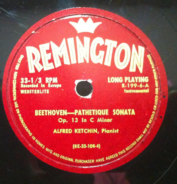 ALFRED  KITCHIN beethoven pathetique sonata LP VG RLP-199-6 Remington US 50s - Shuga Records